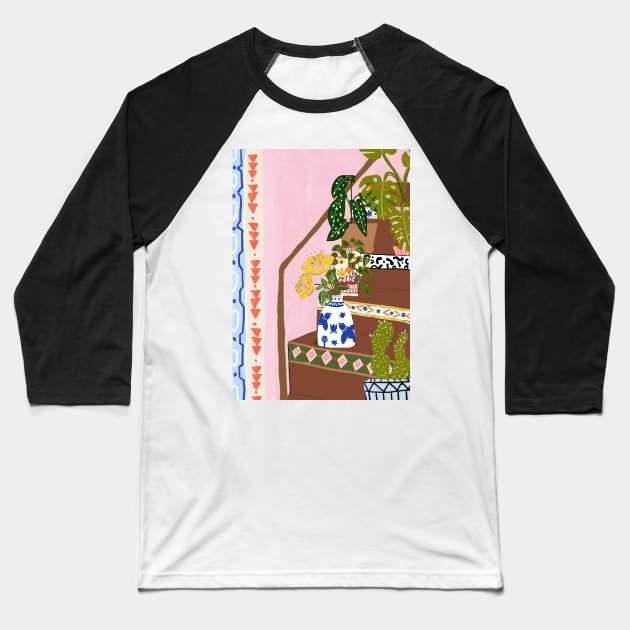 Bohemian Stairs Baseball T-Shirt by aljahorvat